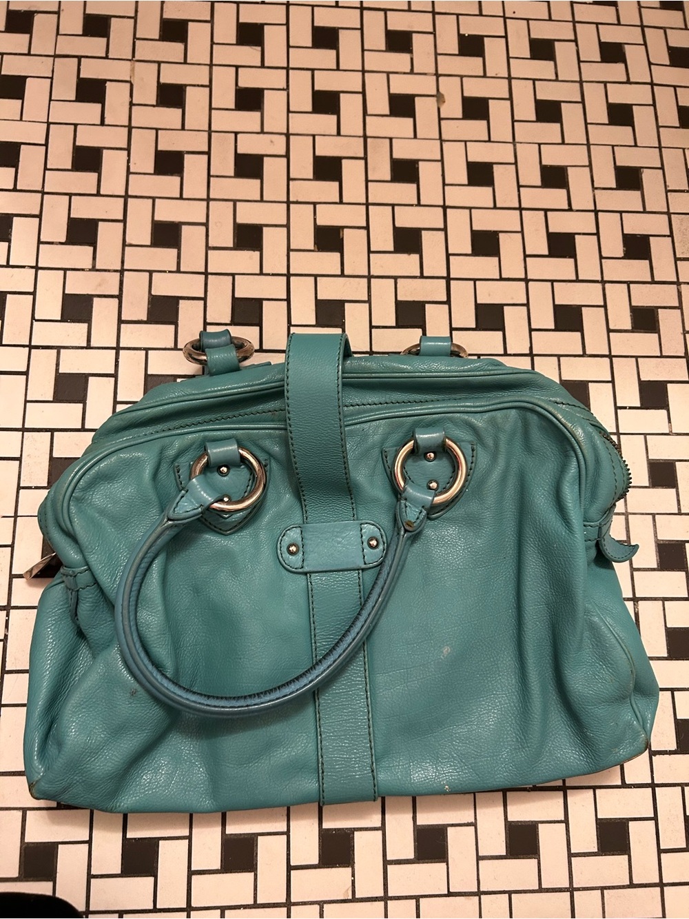 Marc Jacobs made in Italy turquoise Leather Tote Satchel - Picture 6 of 16